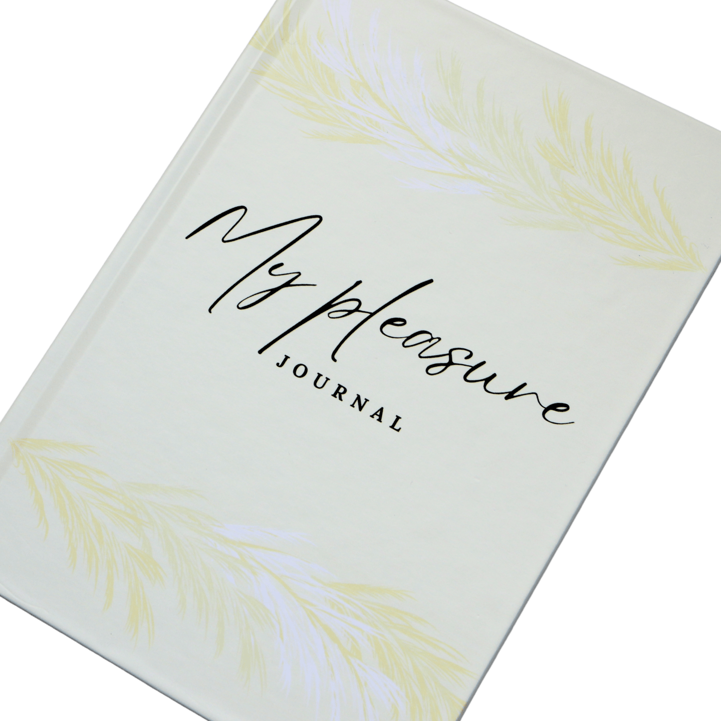 Journal with 'My Pleasure Journal' text on a white background